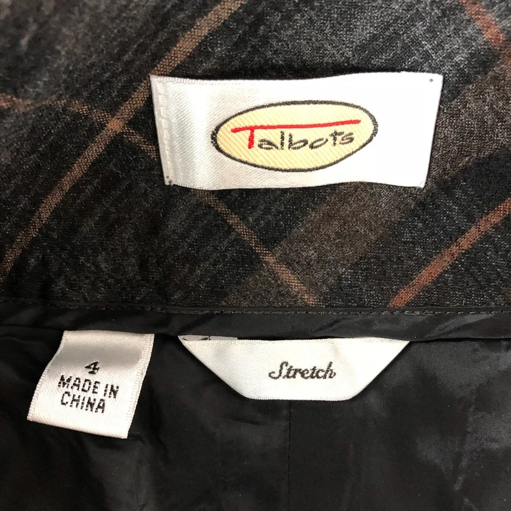 Talbots Wool Plaid Pants Size 4 - Picture 8 of 14